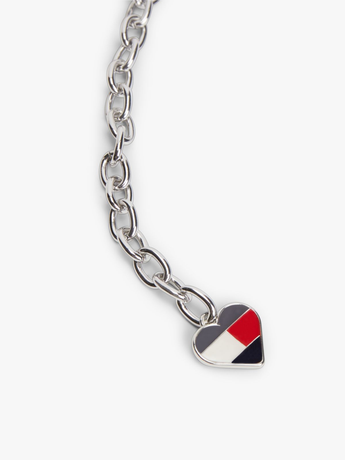 Logo Multi Charm Chain Belt — Grey