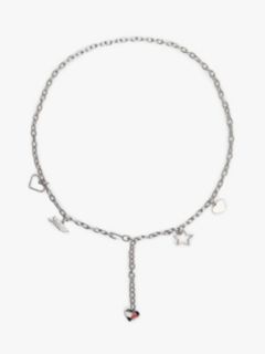 Logo Multi Charm Chain Belt — Grey 1