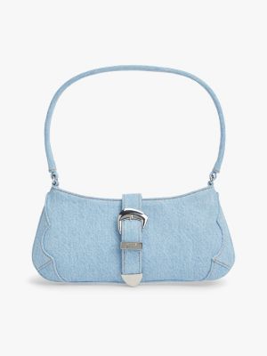 sac épaule en denim à boucle abstraite blue pour femmes tommy jeans