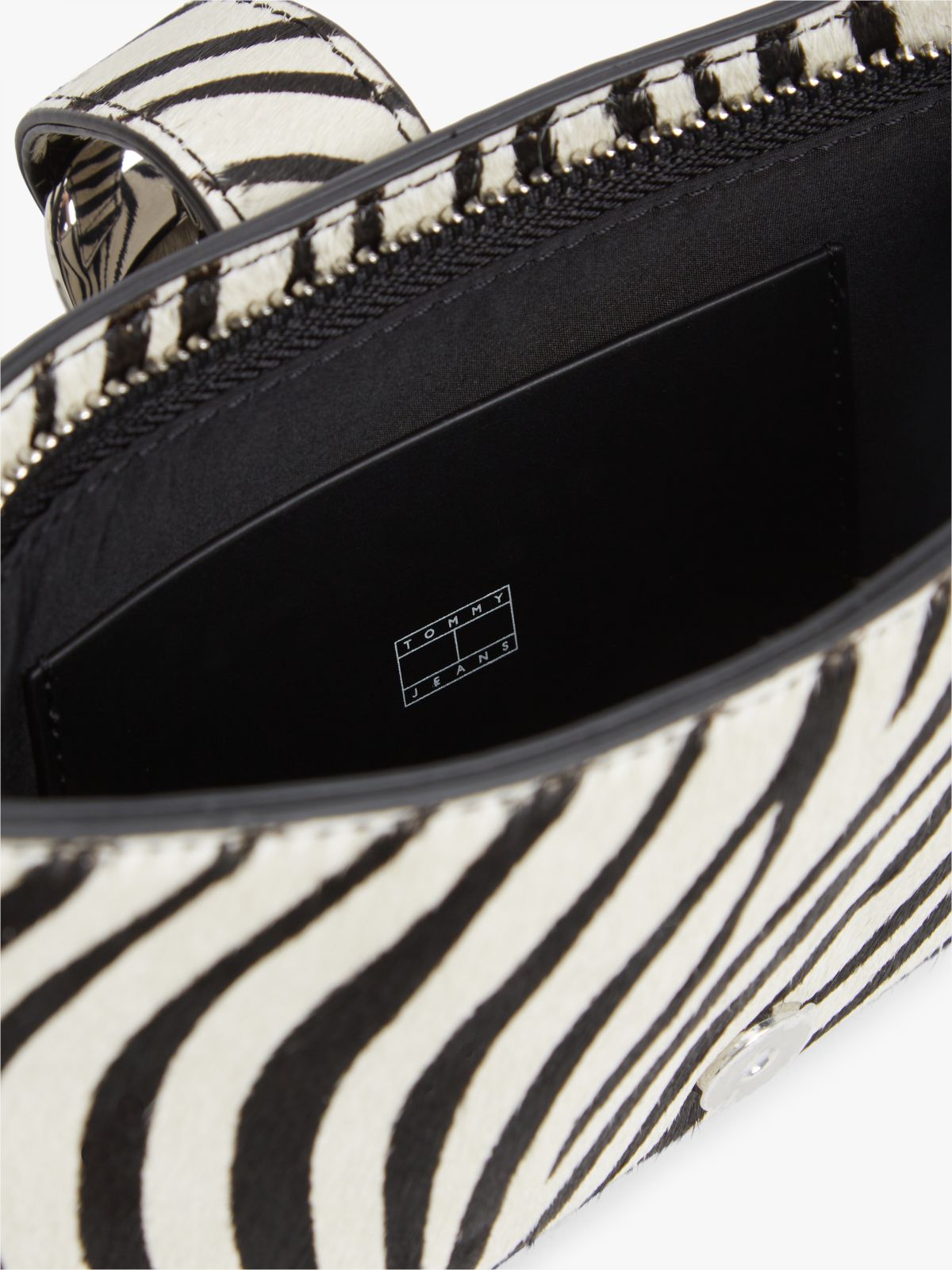 Zebra Print Abstract Buckle Shoulder Bag — Multi