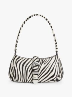Zebra Print Abstract Buckle Shoulder Bag — Multi 1