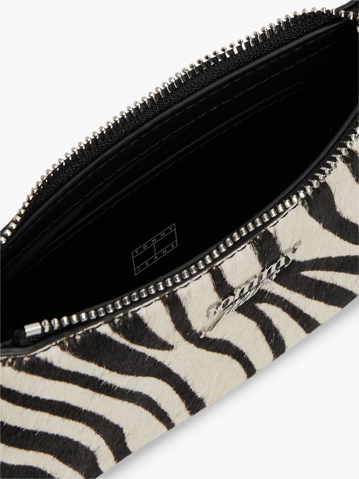 Zebra Print Chain Strap Logo Wallet — Multi