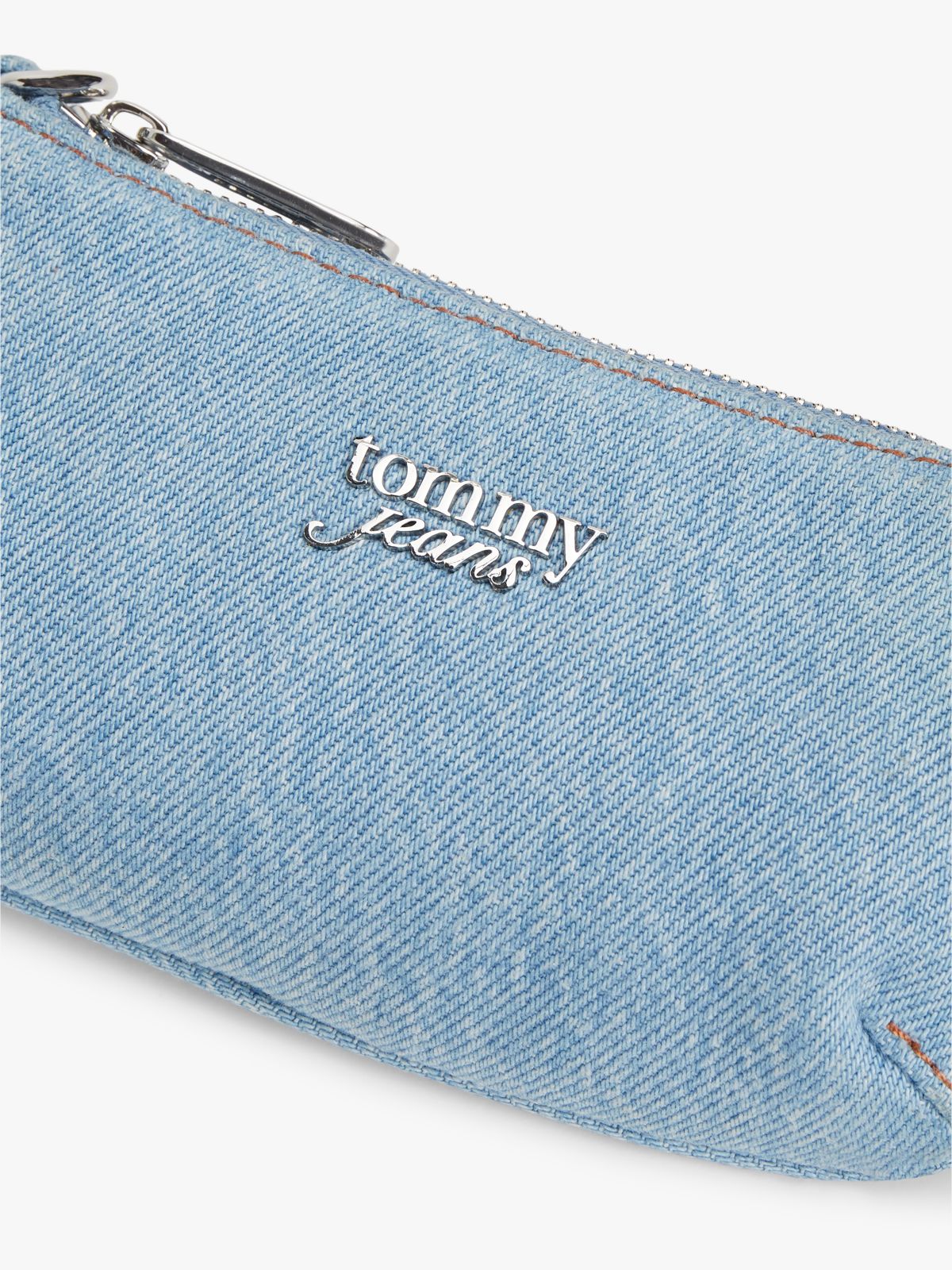 Denim Chain Strap Logo Wallet — Blue