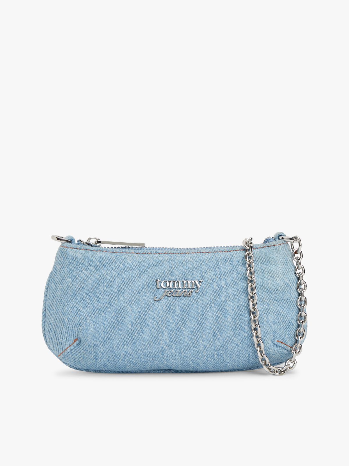 Denim Chain Strap Logo Wallet — Blue