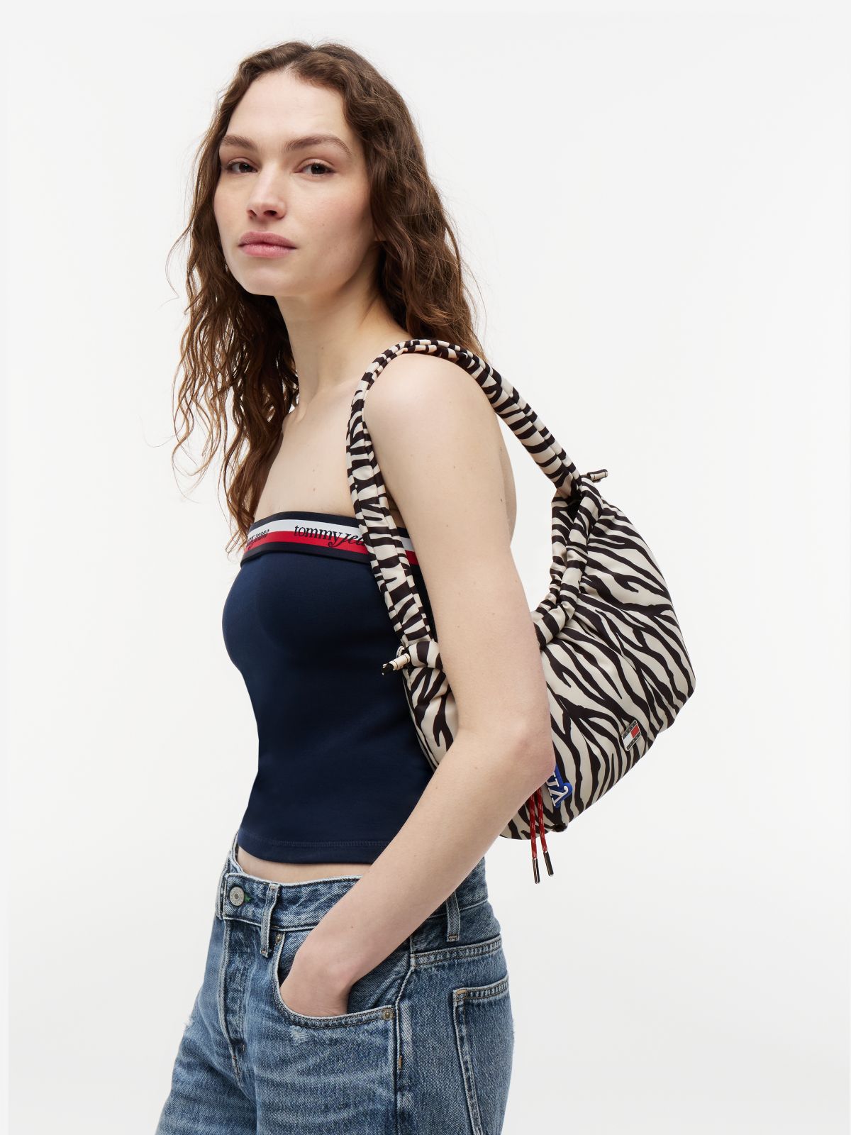 Zebra Print Multi Charm Shoulder Bag — Multi
