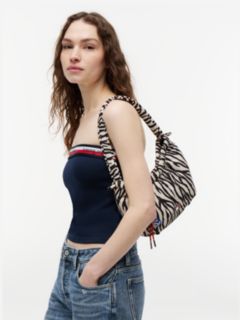 Zebra Print Multi Charm Shoulder Bag — Multi 2