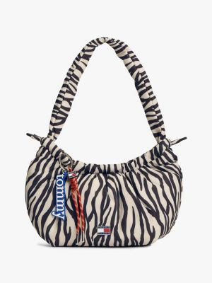 multi zebra print multi charm shoulder bag for women tommy jeans