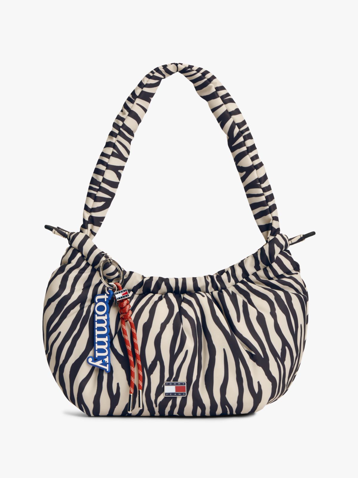 Zebra Print Multi Charm Shoulder Bag — Multi