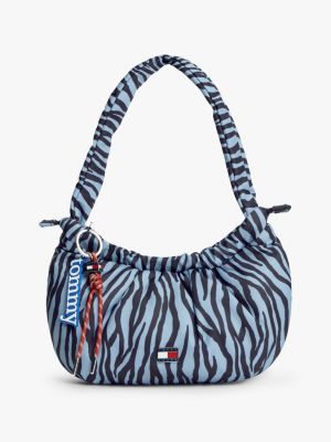 multi zebra print multi charm shoulder bag for women tommy jeans