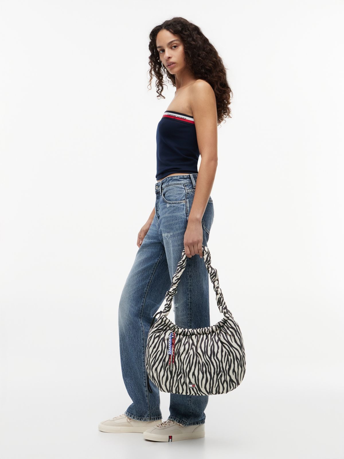 Zebra Print Multi Charm Hobo Bag — Multi