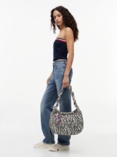 Zebra Print Multi Charm Hobo Bag — Multi 2