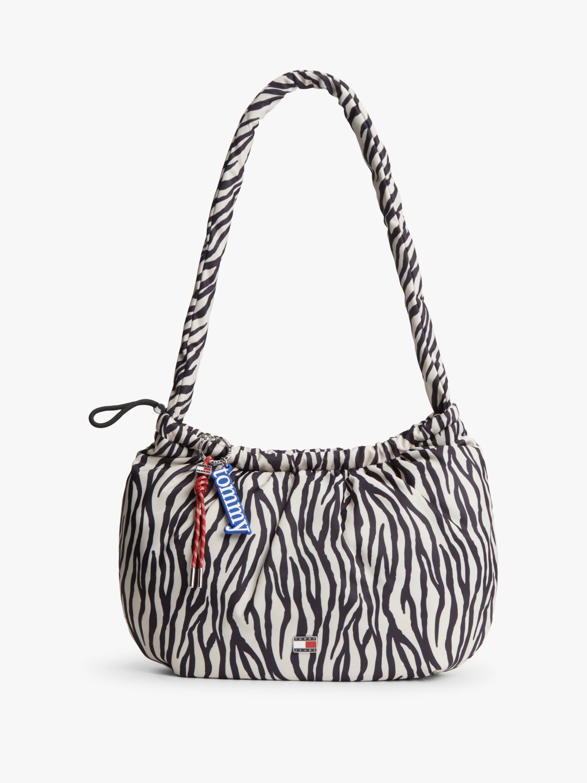 Zebra Print Multi Charm Hobo Bag — Multi