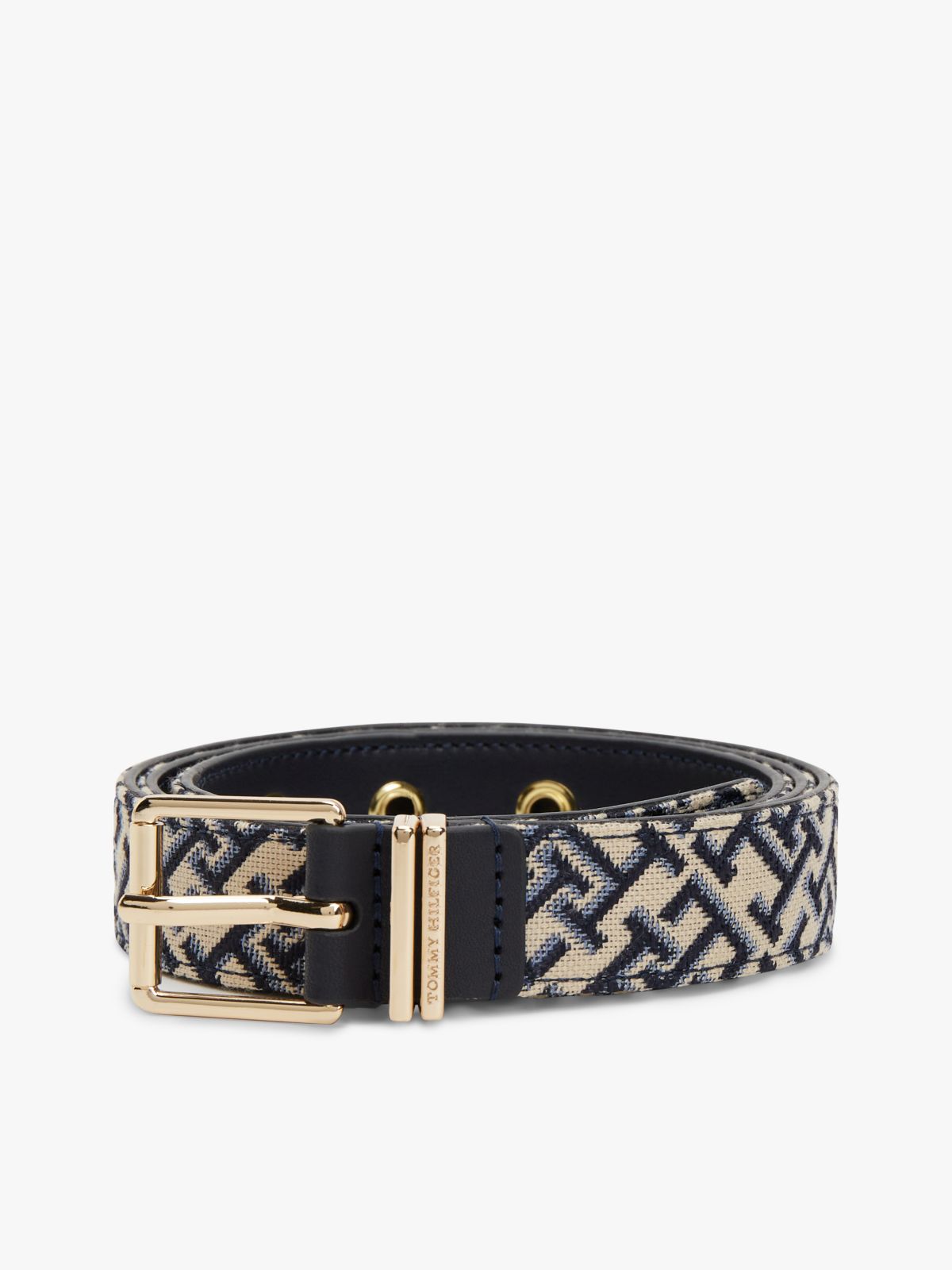 Jacquard Double Keeper Square Buckle Belt — Multi