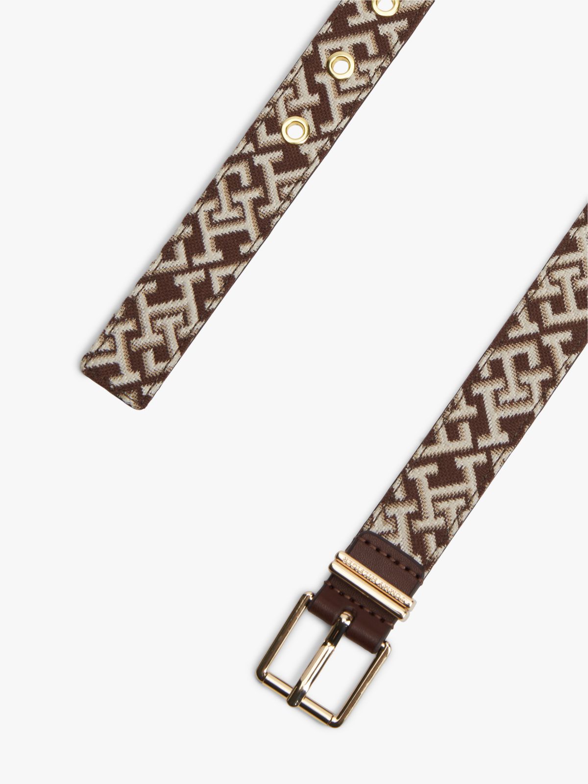 Jacquard Double Keeper Square Buckle Belt — Multi