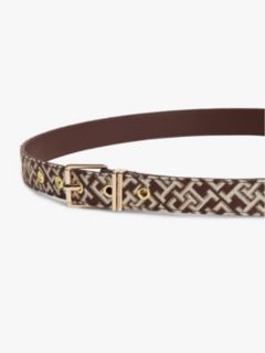 Jacquard Double Keeper Square Buckle Belt — Multi 3