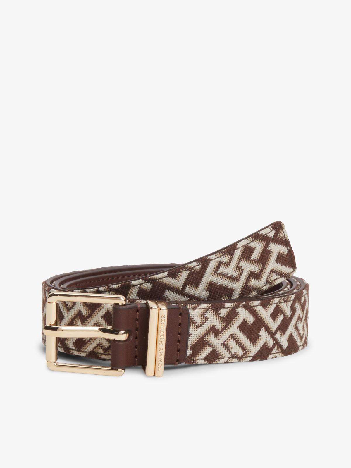 Jacquard Double Keeper Square Buckle Belt — Multi