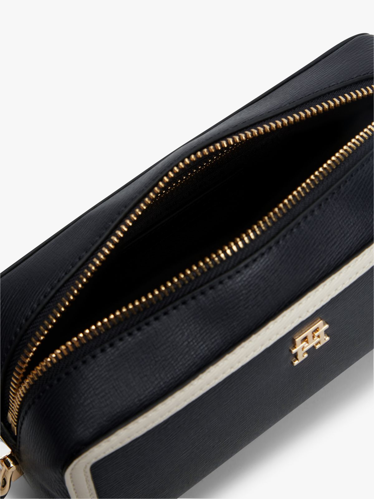 Colour-Blocked TH Monogram Crossbody Camera Bag — Blue