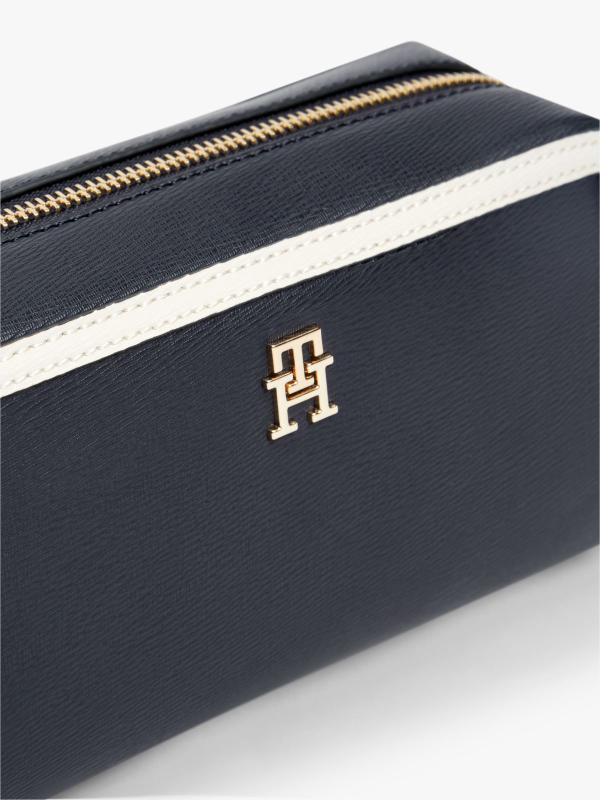 Colour-Blocked TH Monogram Crossbody Camera Bag — Blue