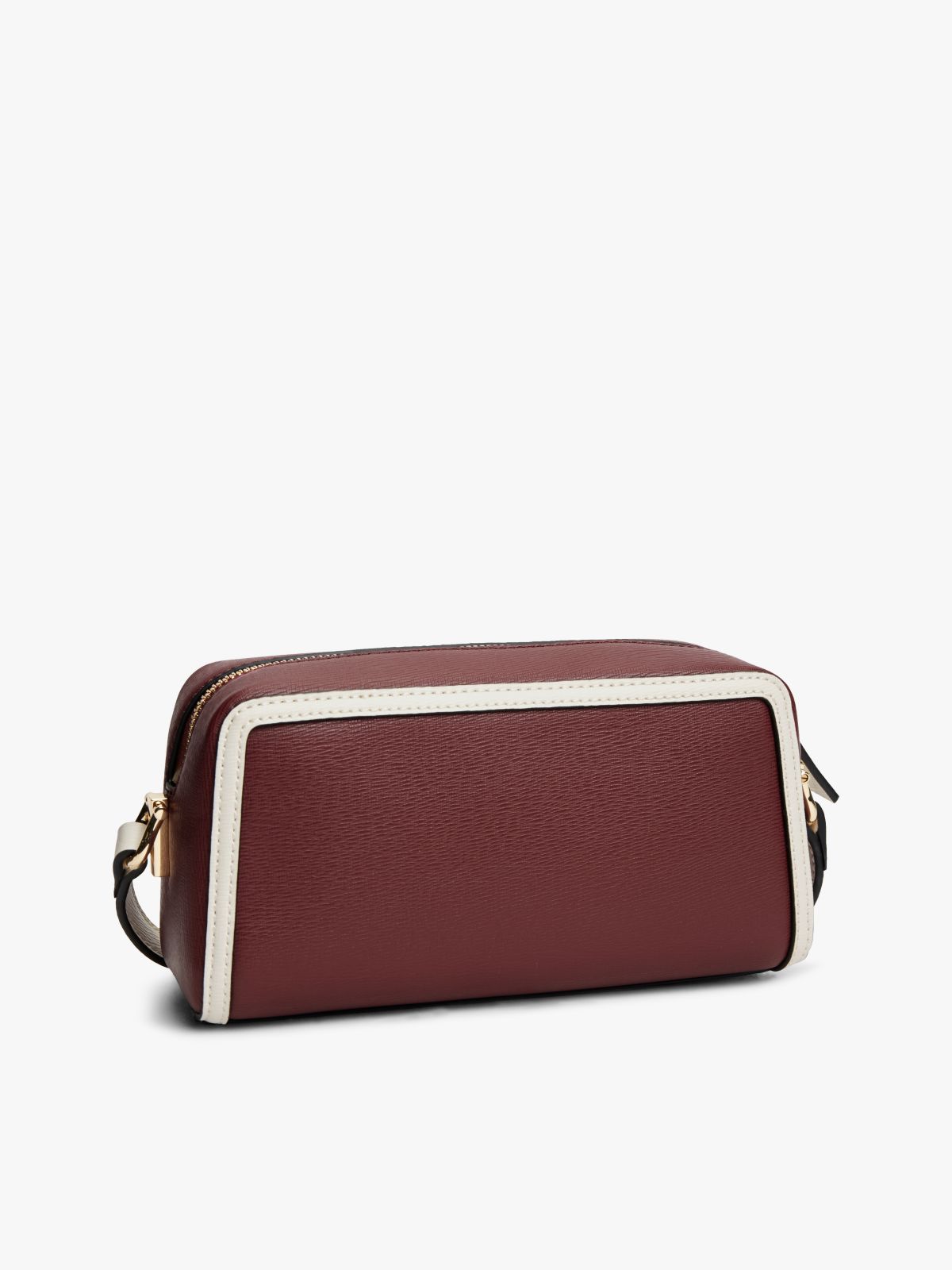 Colour-Blocked TH Monogram Crossbody Camera Bag — Burgundy