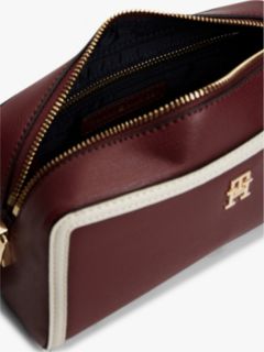 Colour-Blocked TH Monogram Crossbody Camera Bag — Burgundy 4