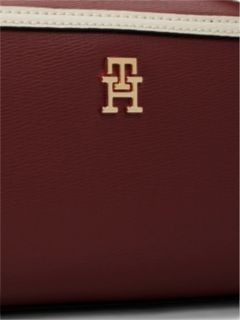 Colour-Blocked TH Monogram Crossbody Camera Bag — Burgundy 5