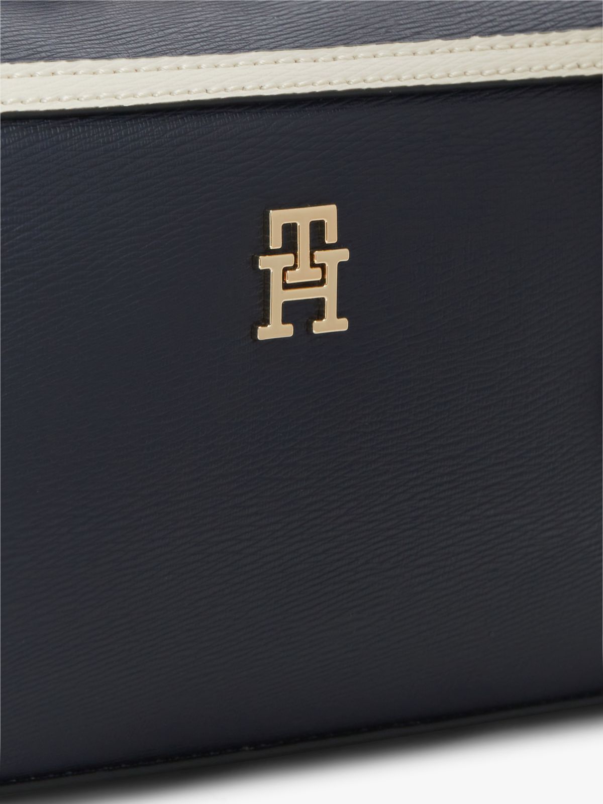 Colour-Blocked Rectangular Shoulder Bag — Blue