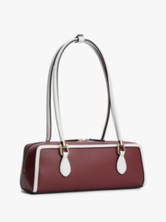 Colour-Blocked Rectangular Shoulder Bag — Burgundy 3