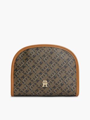 black kosmetyczka hilfiger icon th monogram print dla kobiety - tommy hilfiger