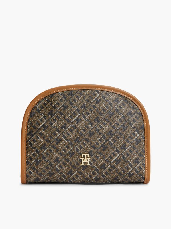 Hilfiger Icon TH Monogram Print Washbag — Black