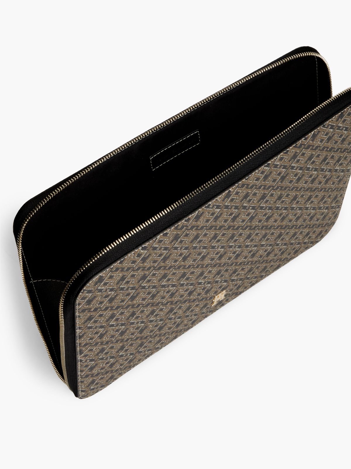 Hilfiger Icon Print Zip-Around Laptop Sleeve — Black
