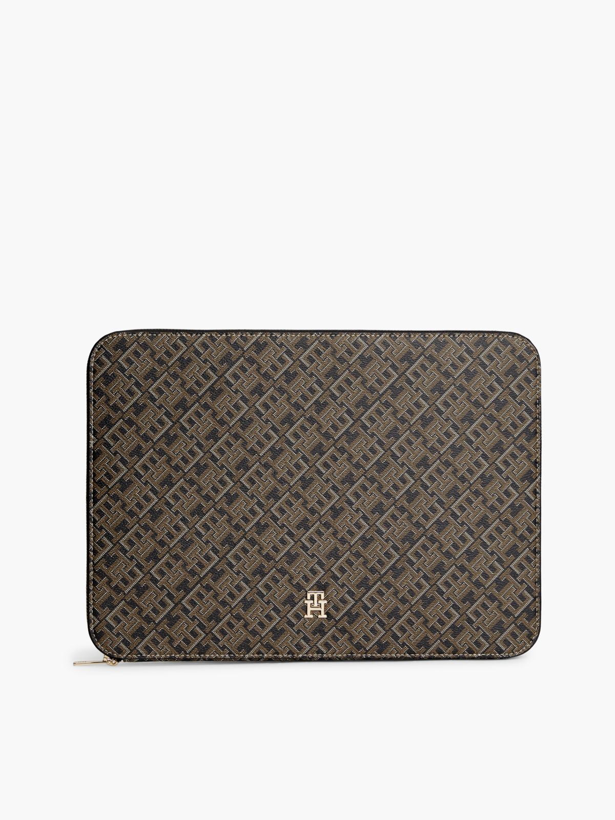 Hilfiger Icon Print Zip-Around Laptop Sleeve — Black