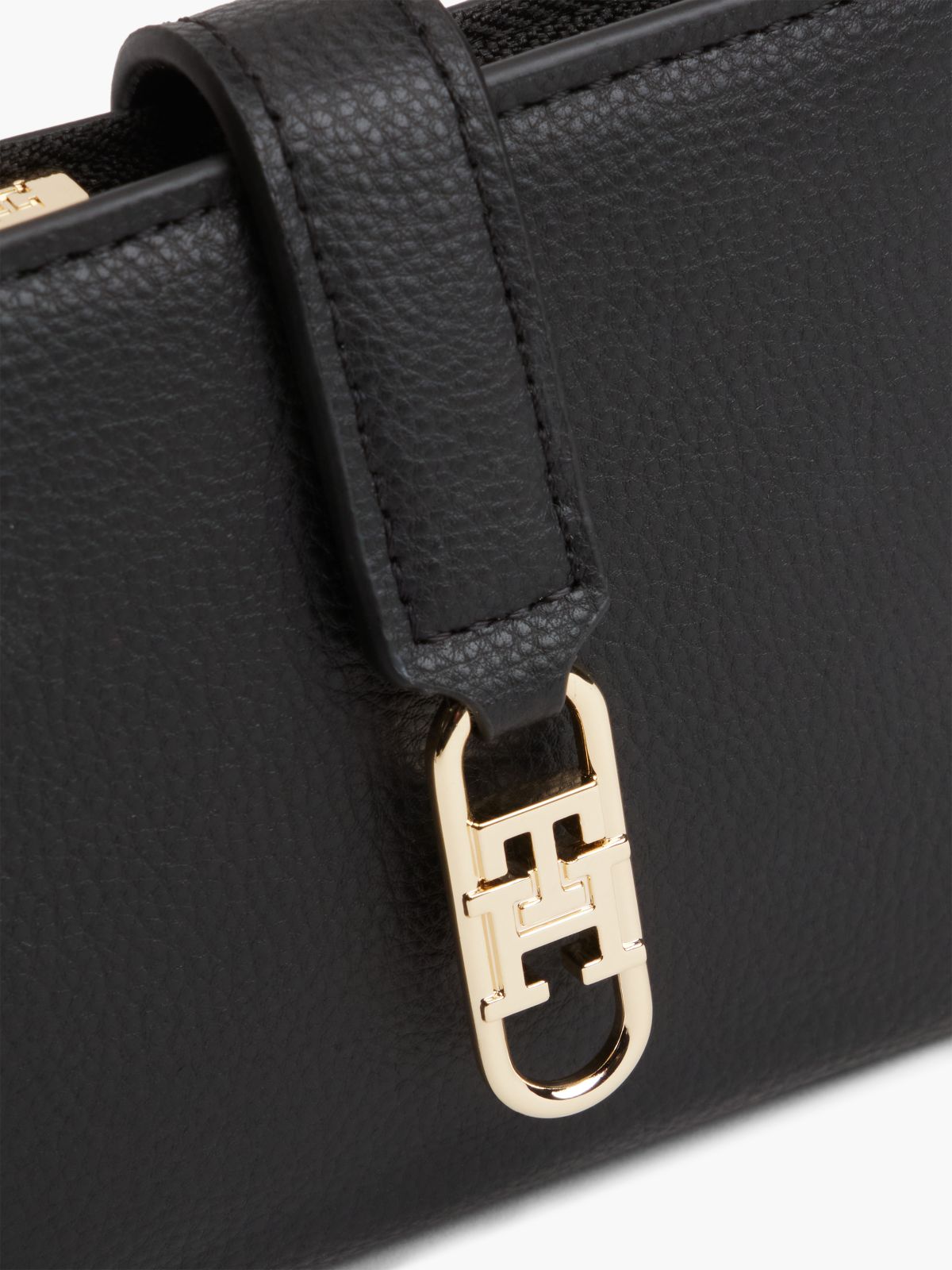 TH Monogram Plaque Bifold Wallet — Black