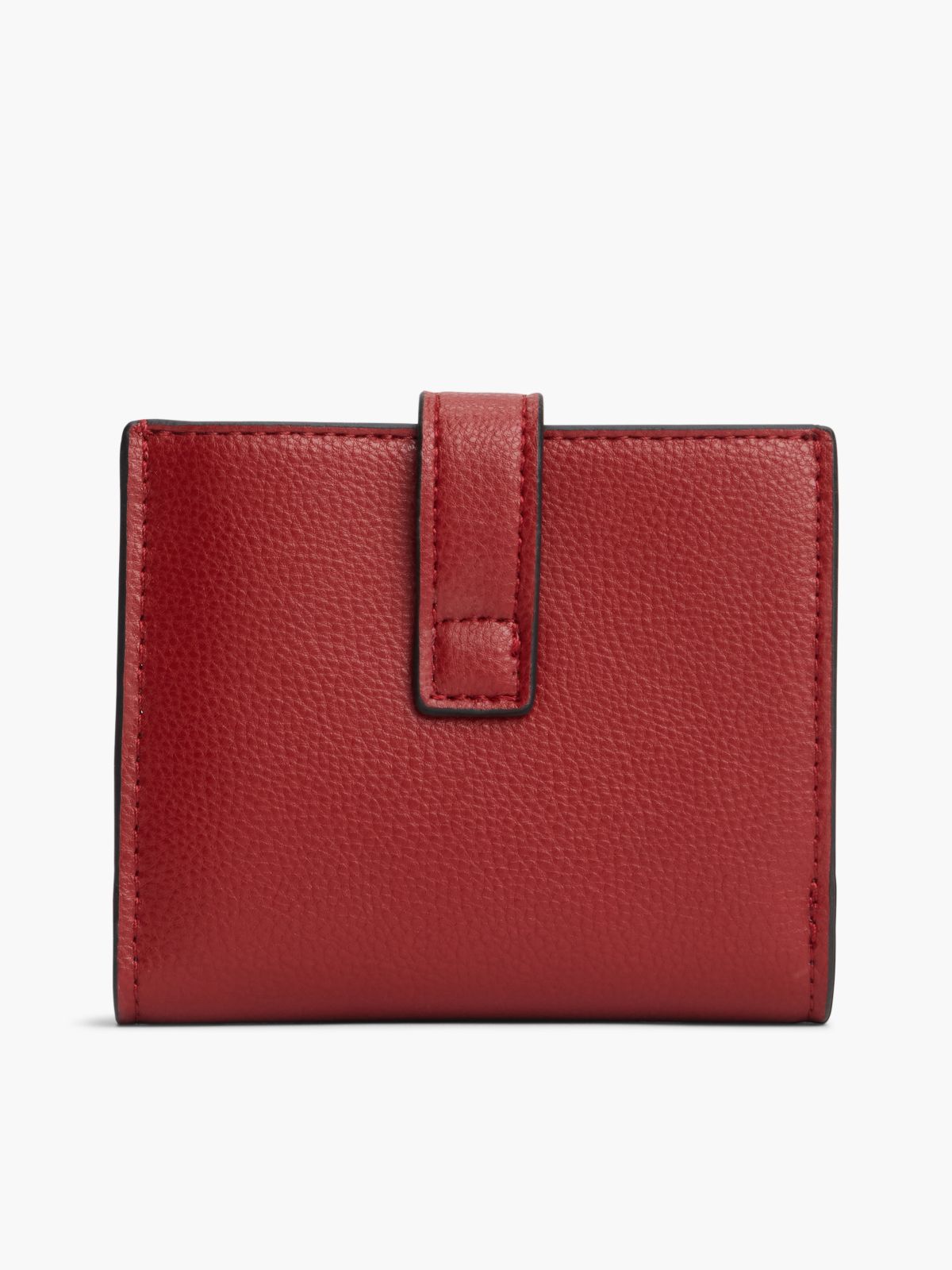 TH Monogram Plaque Bifold Wallet — Red