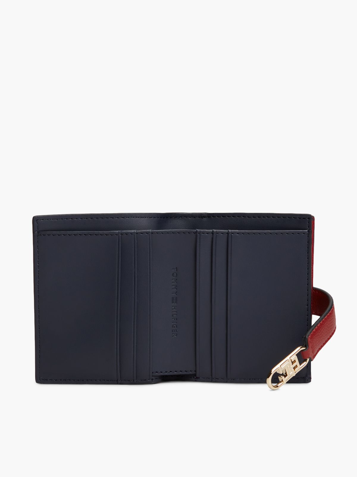 TH Monogram Plaque Bifold Wallet — Red