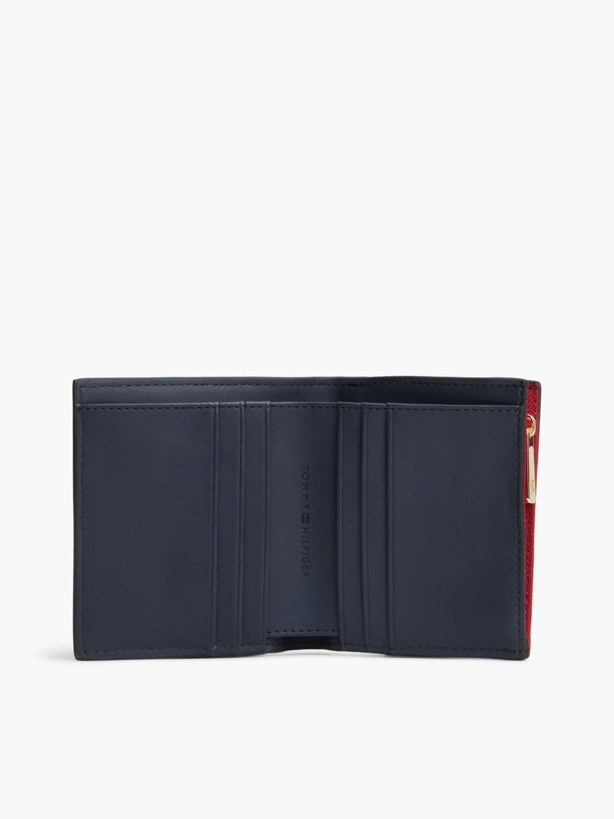 TH Monogram Plaque Bifold Wallet — Red