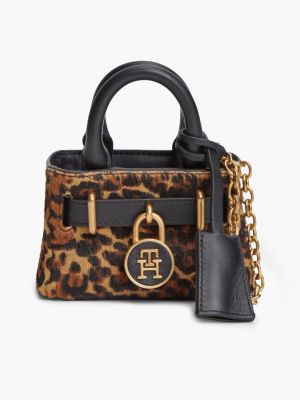 black the american icon cheetah bag for women tommy hilfiger