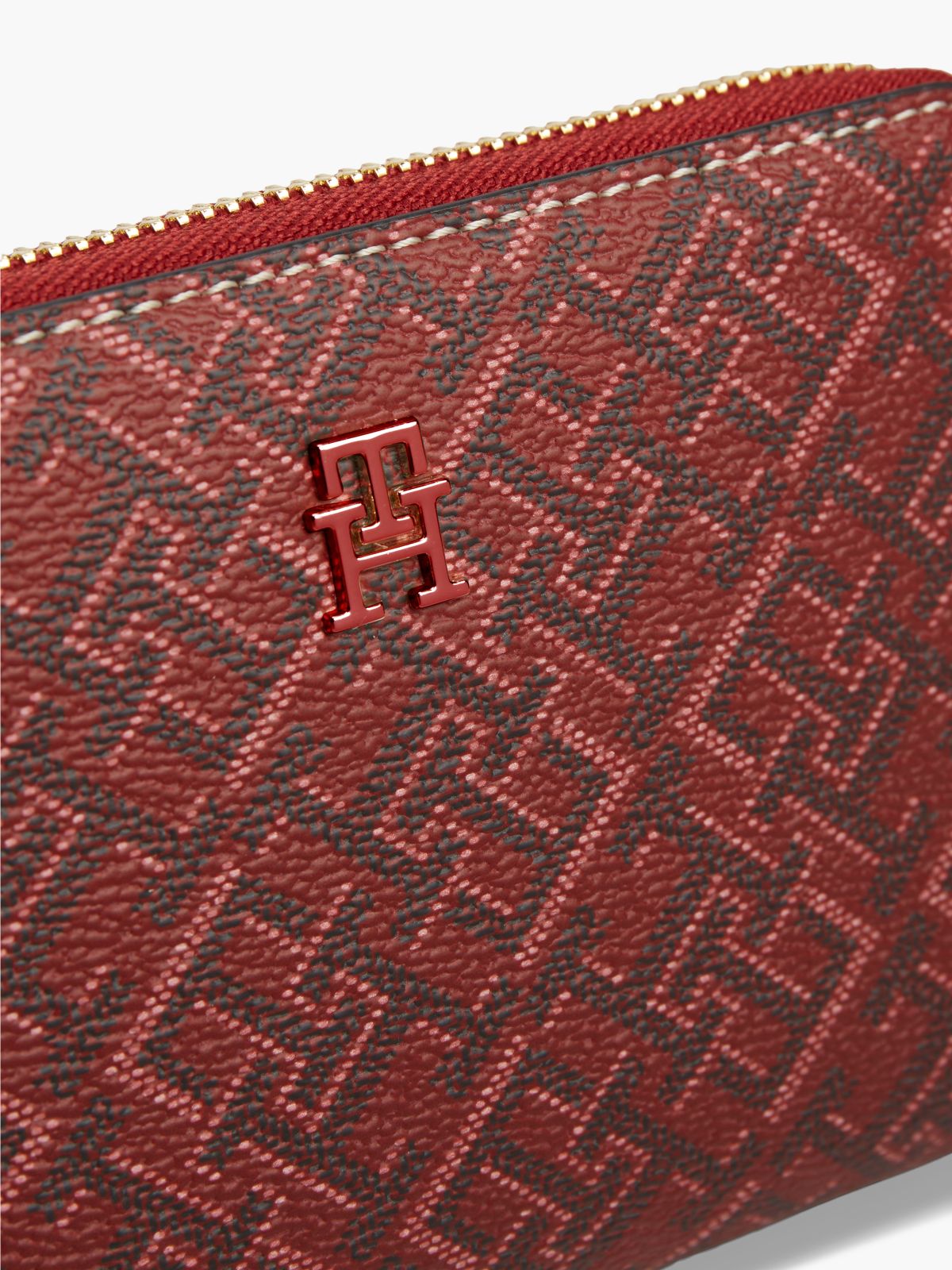 TH Monogram Zip-Around Wallet Gift Box — Red