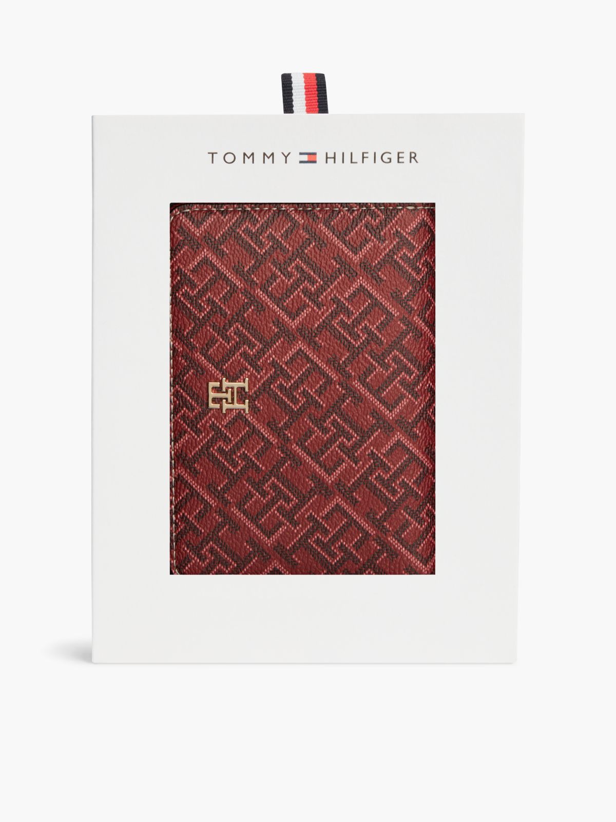 TH Monogram Zip-Around Wallet Gift Box — Red
