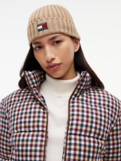 Heritage Logo Rib-Knit Beanie — Beige 4