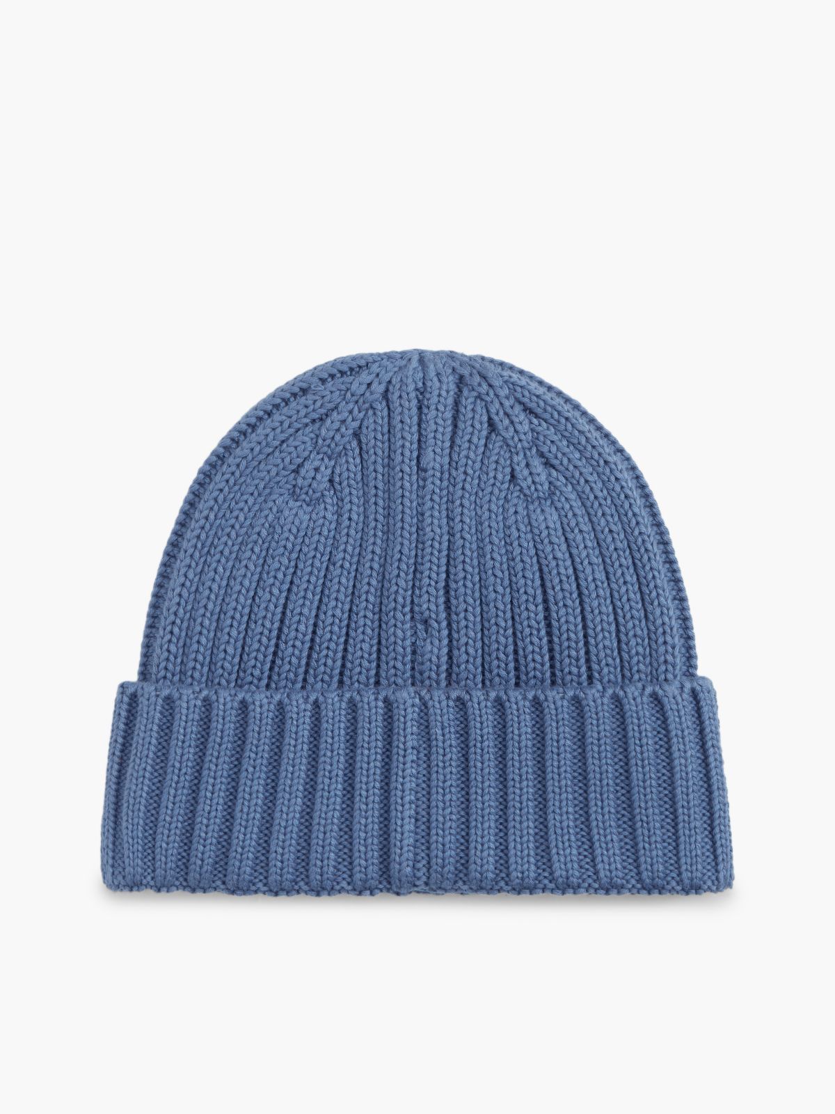 Heritage Logo Rib-Knit Beanie — Blue