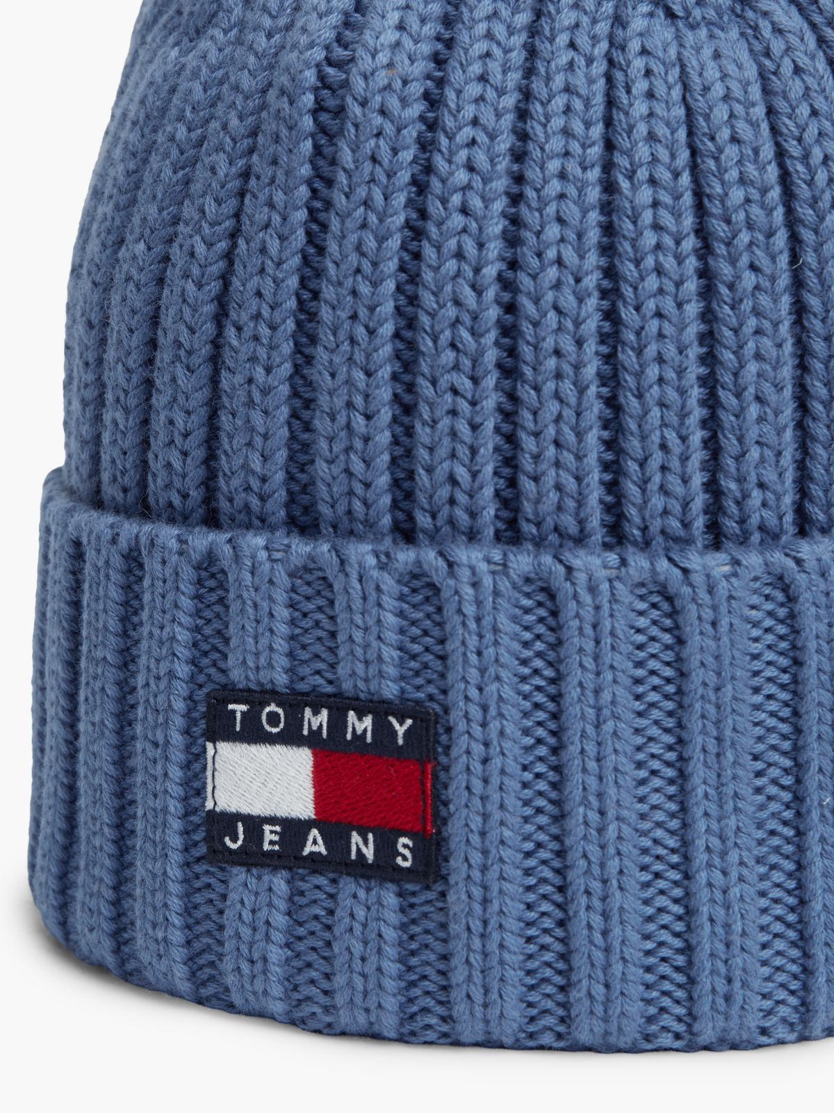 Heritage Logo Rib-Knit Beanie — Blue