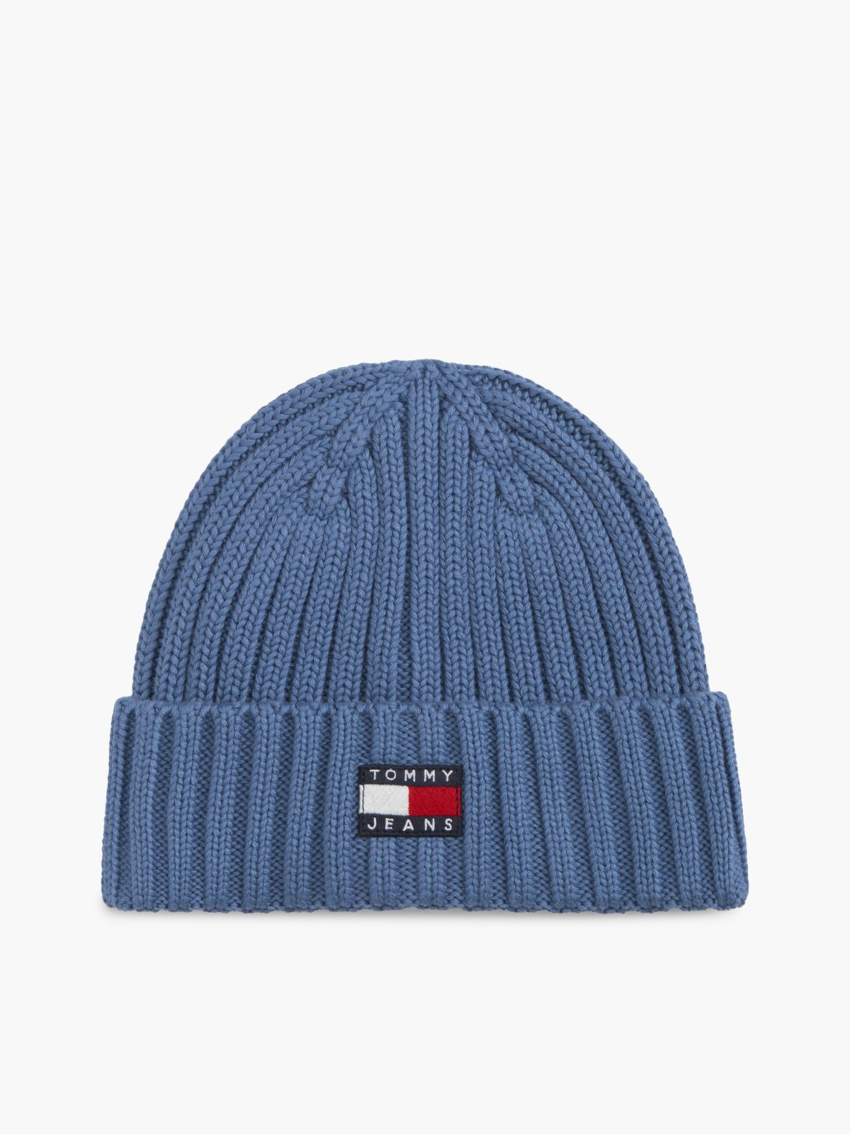 Heritage Logo Rib-Knit Beanie — Blue