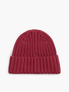 Heritage Logo Rib-Knit Beanie — Pink 2