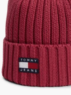 Heritage Logo Rib-Knit Beanie — Pink 3
