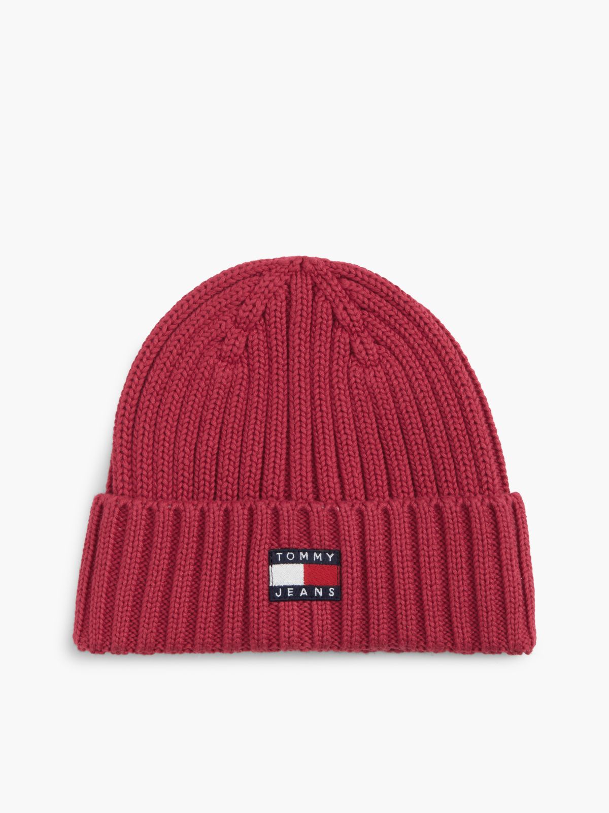 Heritage Logo Rib-Knit Beanie — Pink