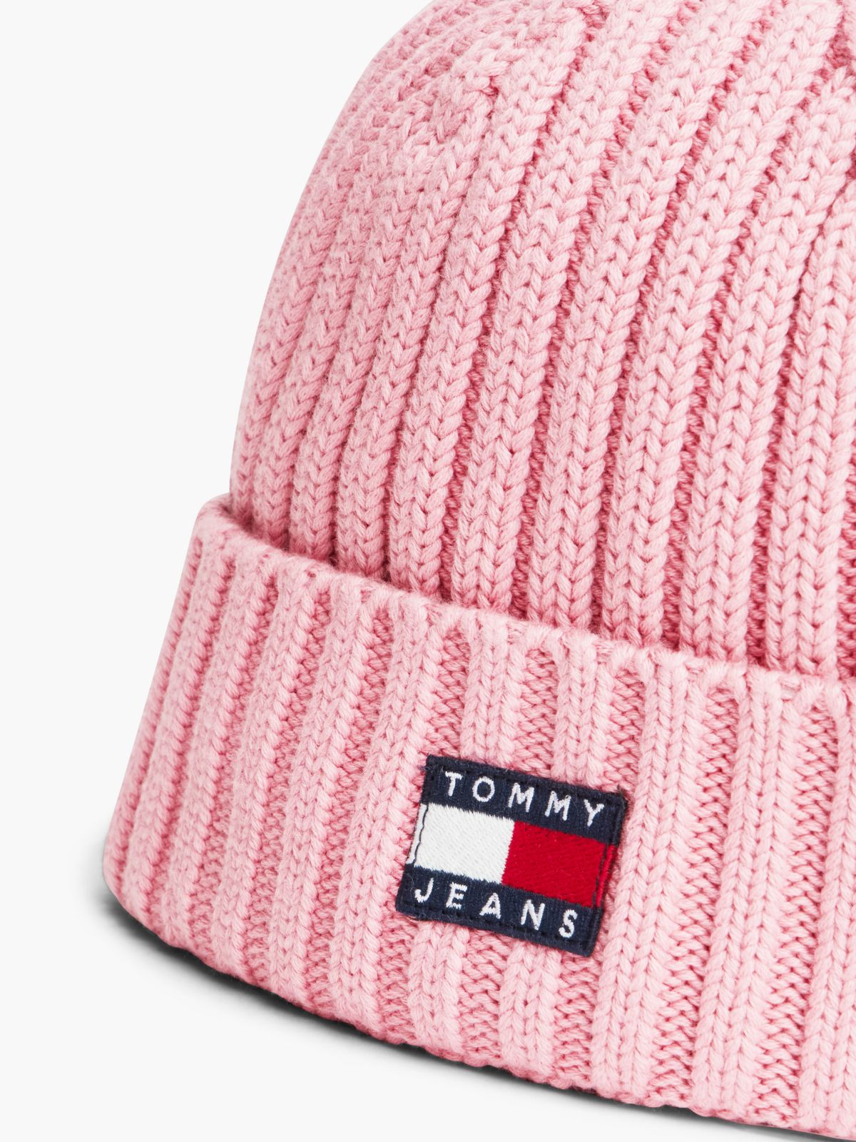 Heritage Logo Rib-Knit Beanie — Pink