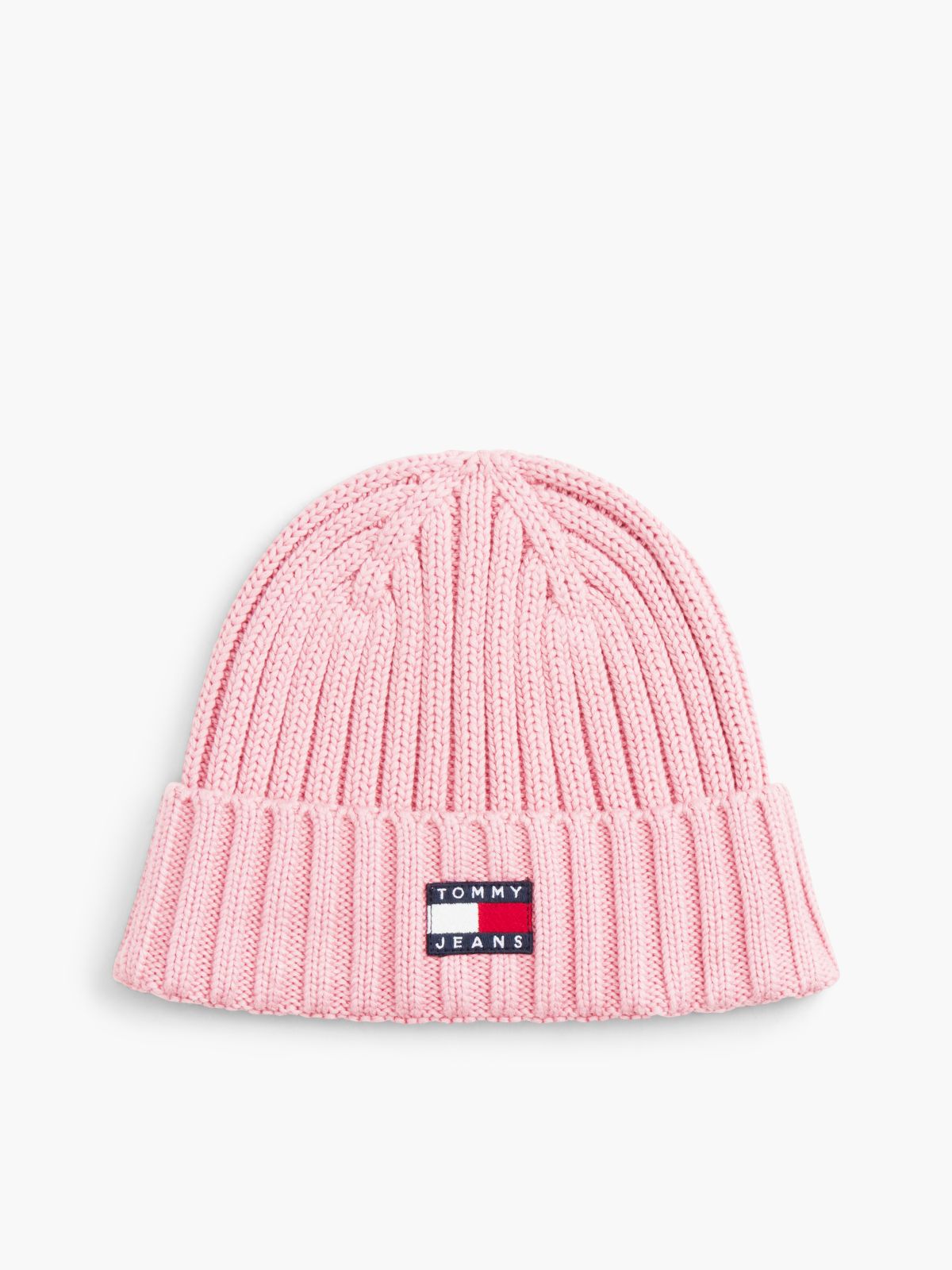 Heritage Logo Rib-Knit Beanie — Pink