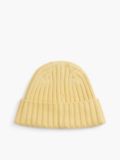 Heritage Logo Rib-Knit Beanie — Yellow 2
