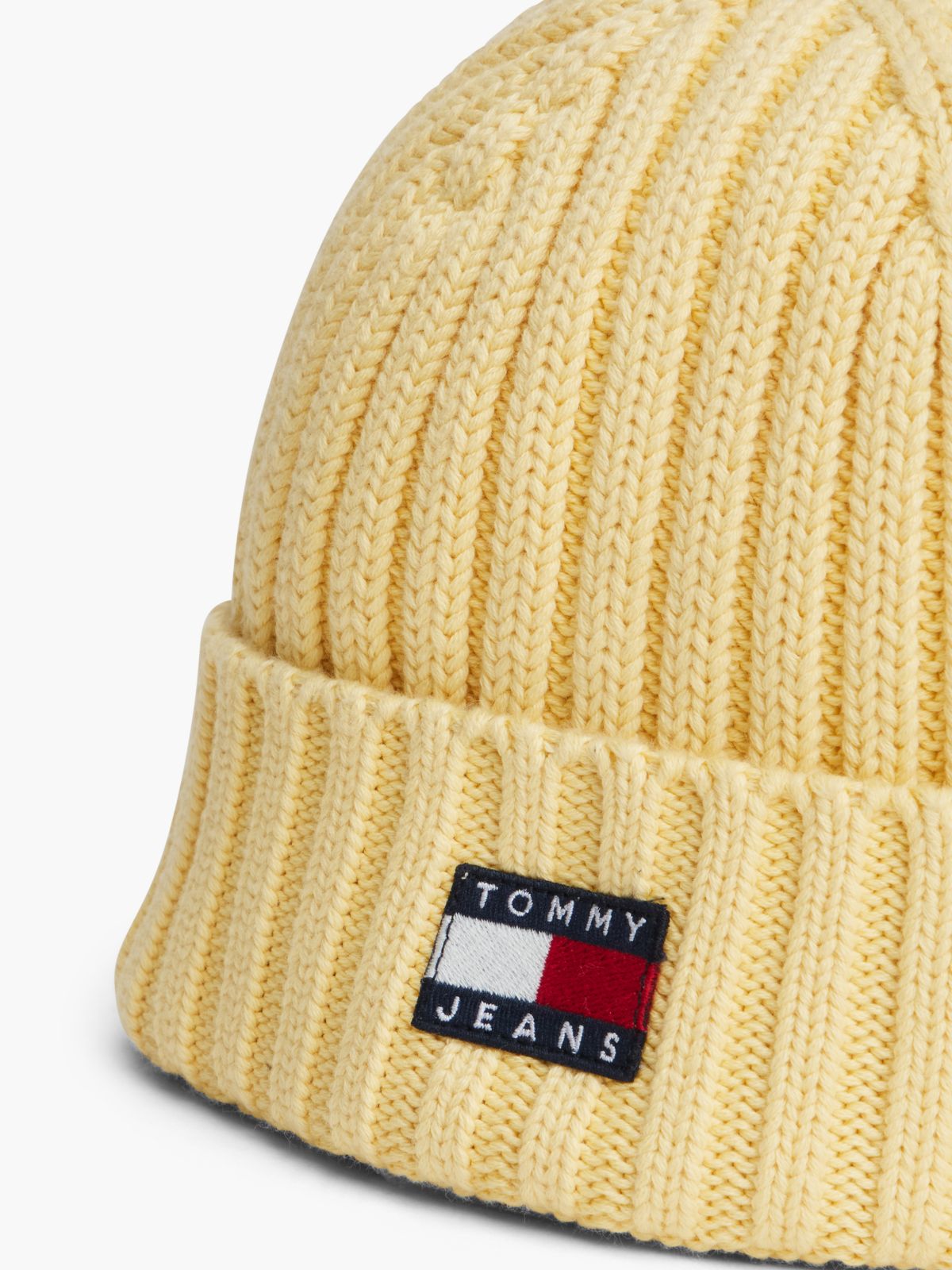 Heritage Logo Rib-Knit Beanie — Yellow