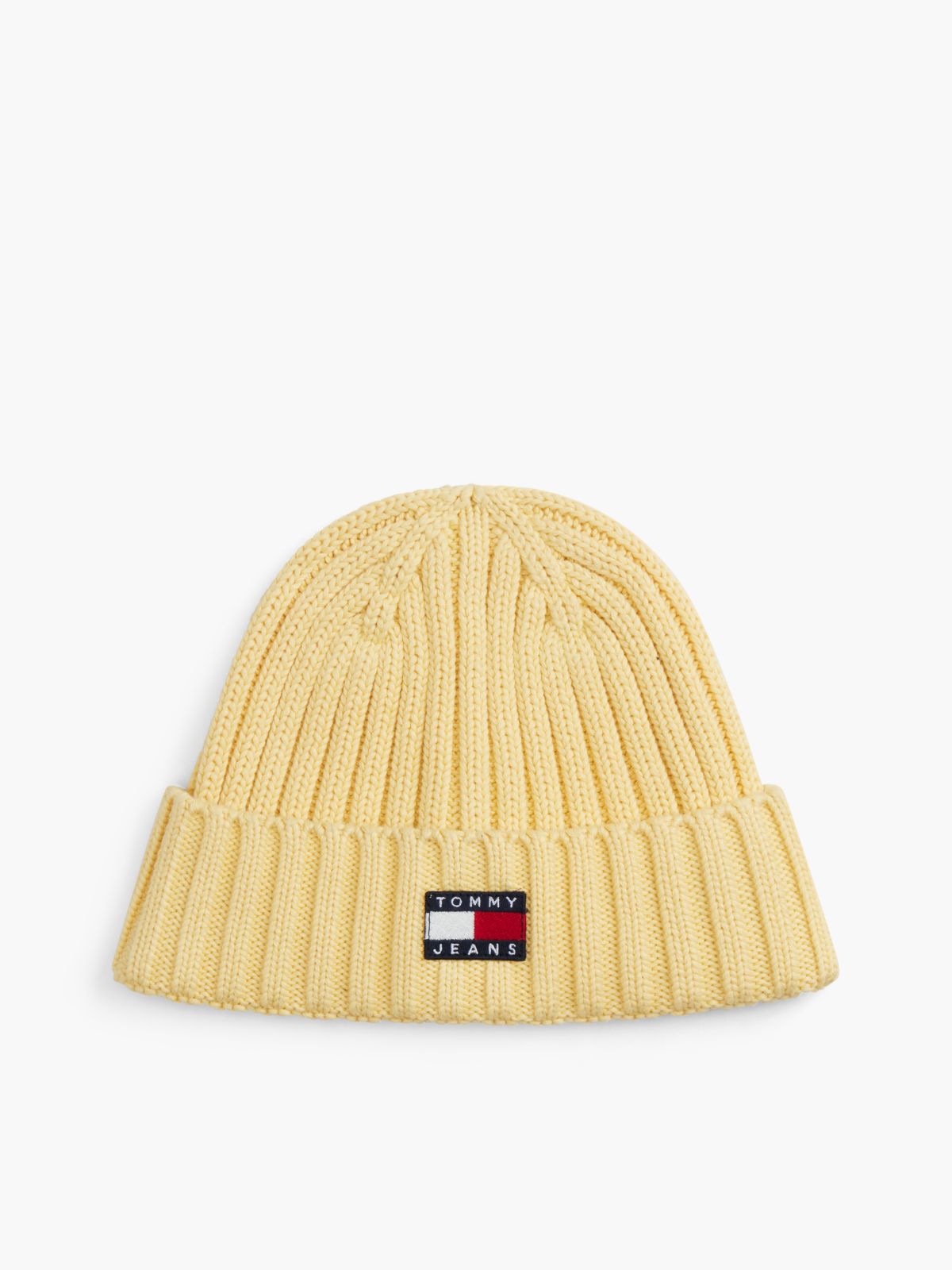 Heritage Logo Rib-Knit Beanie — Yellow